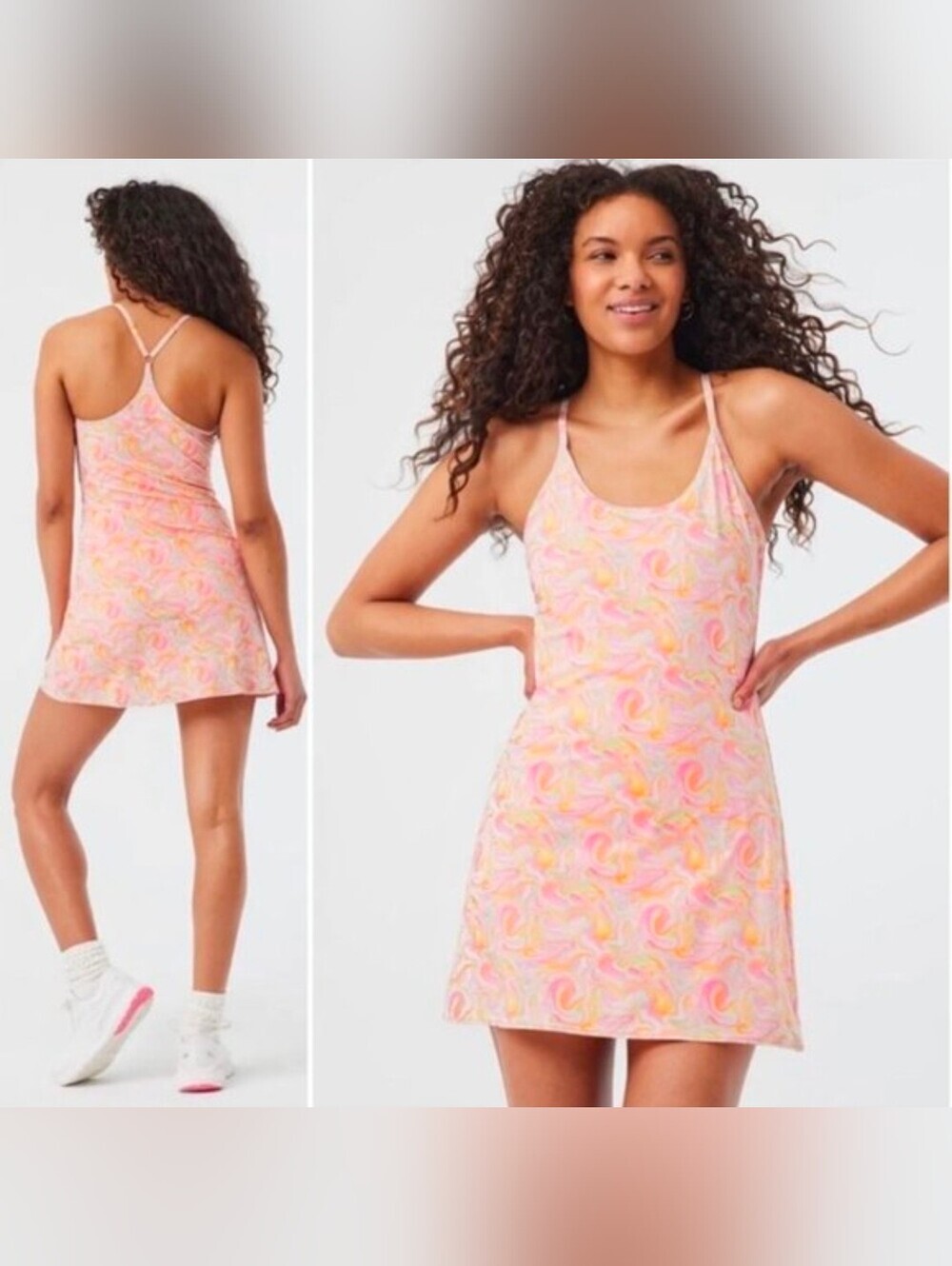 Outdoor Voice The Exercise Dress Pink Marble Tennis Golf Athletic Workout Cardio